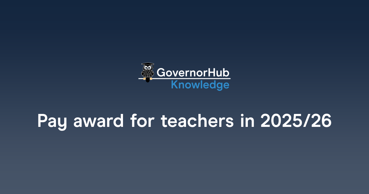 Pay award for teachers in 2025/26 | GovernorHub
